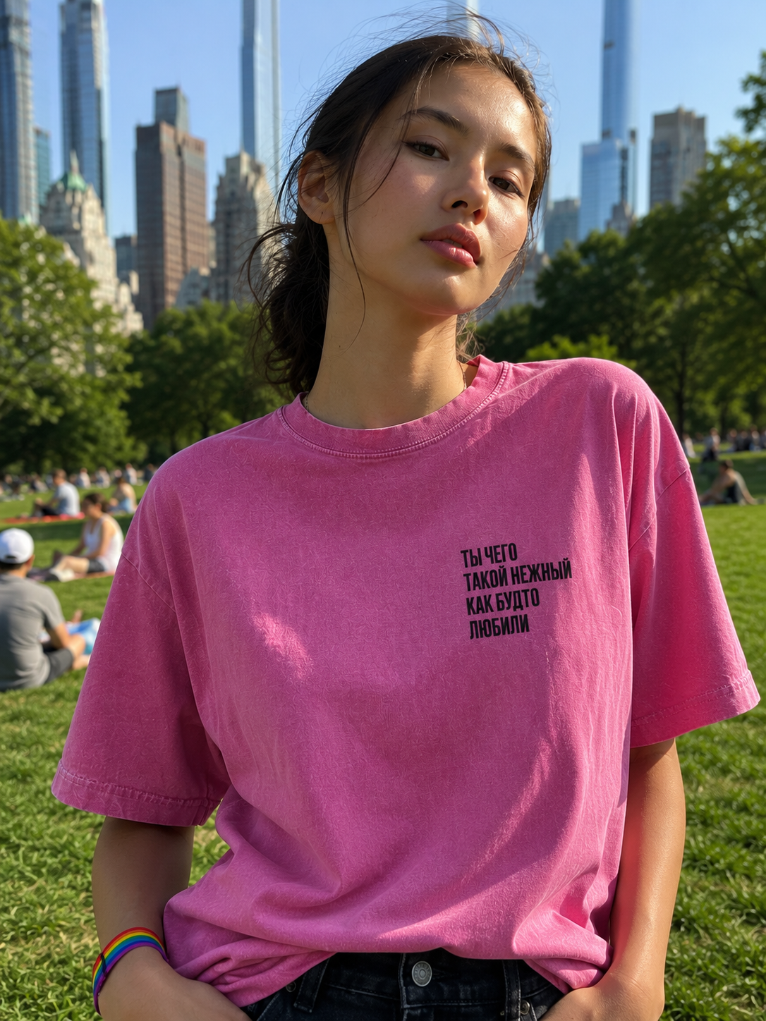 Snow Washed Oversized Cotton T-Shirt