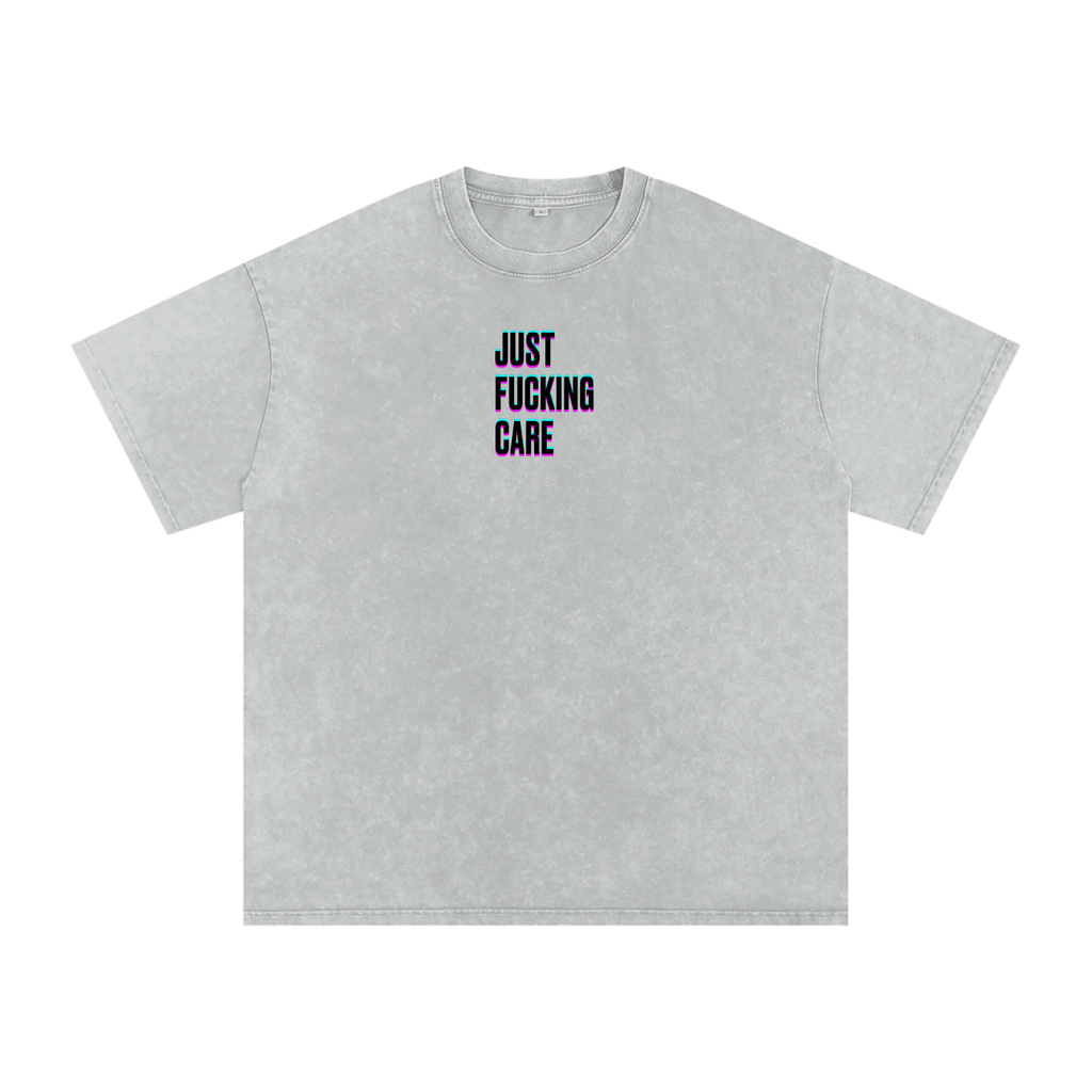 Just F*ing Care Light gray Oversized Tee