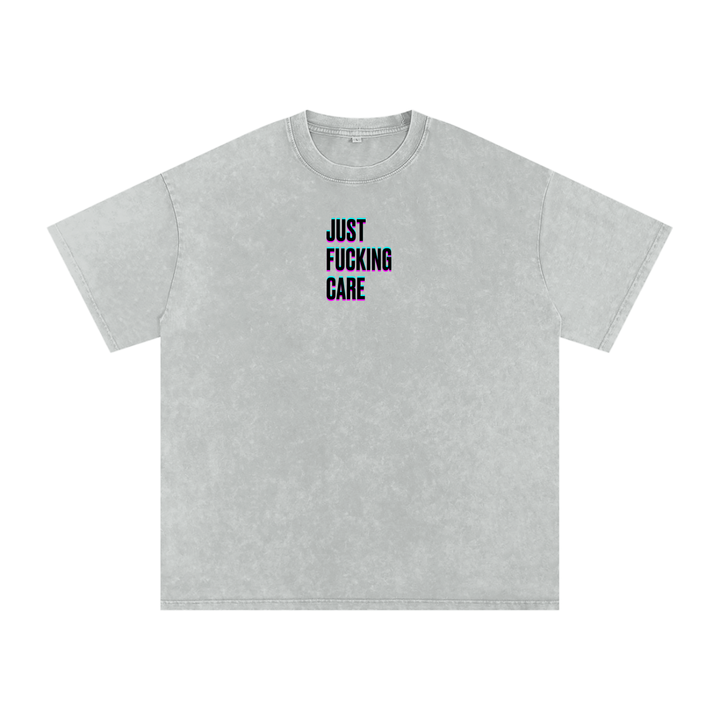 Just F*ing Care Light gray Oversized Tee